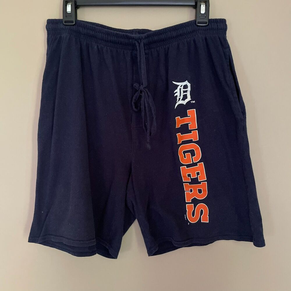 Sideline Mens Size L Detroit Tigers Shorts Drawstring Elastic Waist Pockets